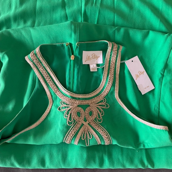 NWT Lilly Pulitzer Taylane maxi dress in green and gold M 8 - Picture 5 of 13